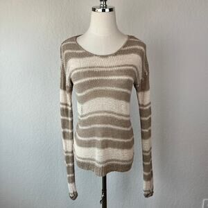 Y2K Lucky Brand Striped Sweater Grunge Neutral size XS